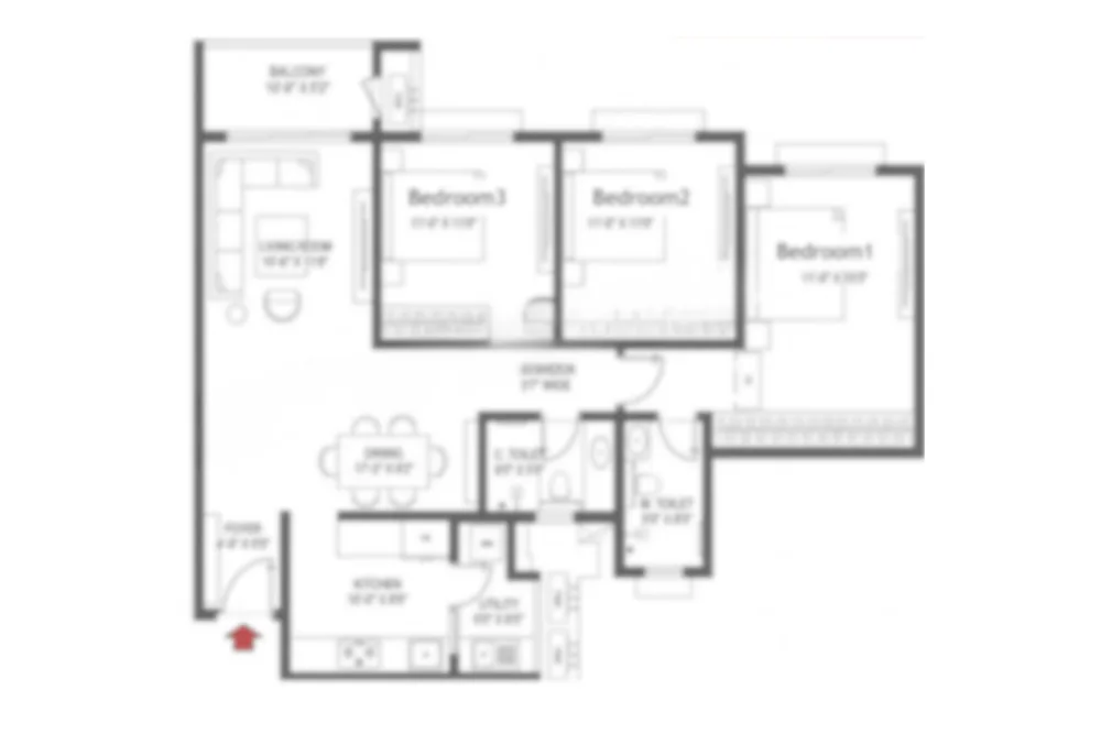 3 BHK Premium Floor Plan